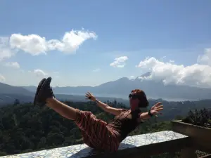 With Mount Batur in background