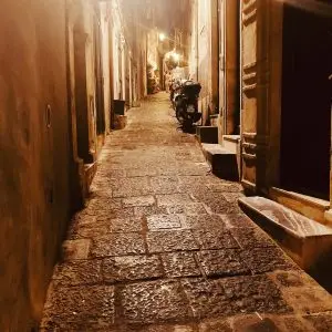 Street at night. Ortigia, Sicily