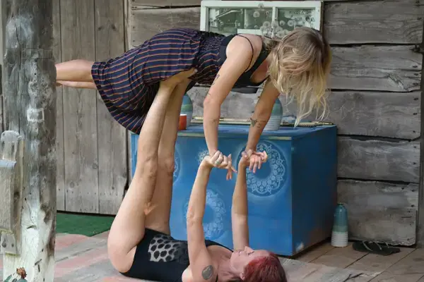 Chelle with Annie at Rising Soul Retreat, Bulgaria